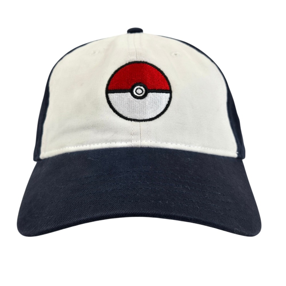 Official Pokemon Pokeball Baseball Cap Strap Back Blue White Adult Cotton Hat